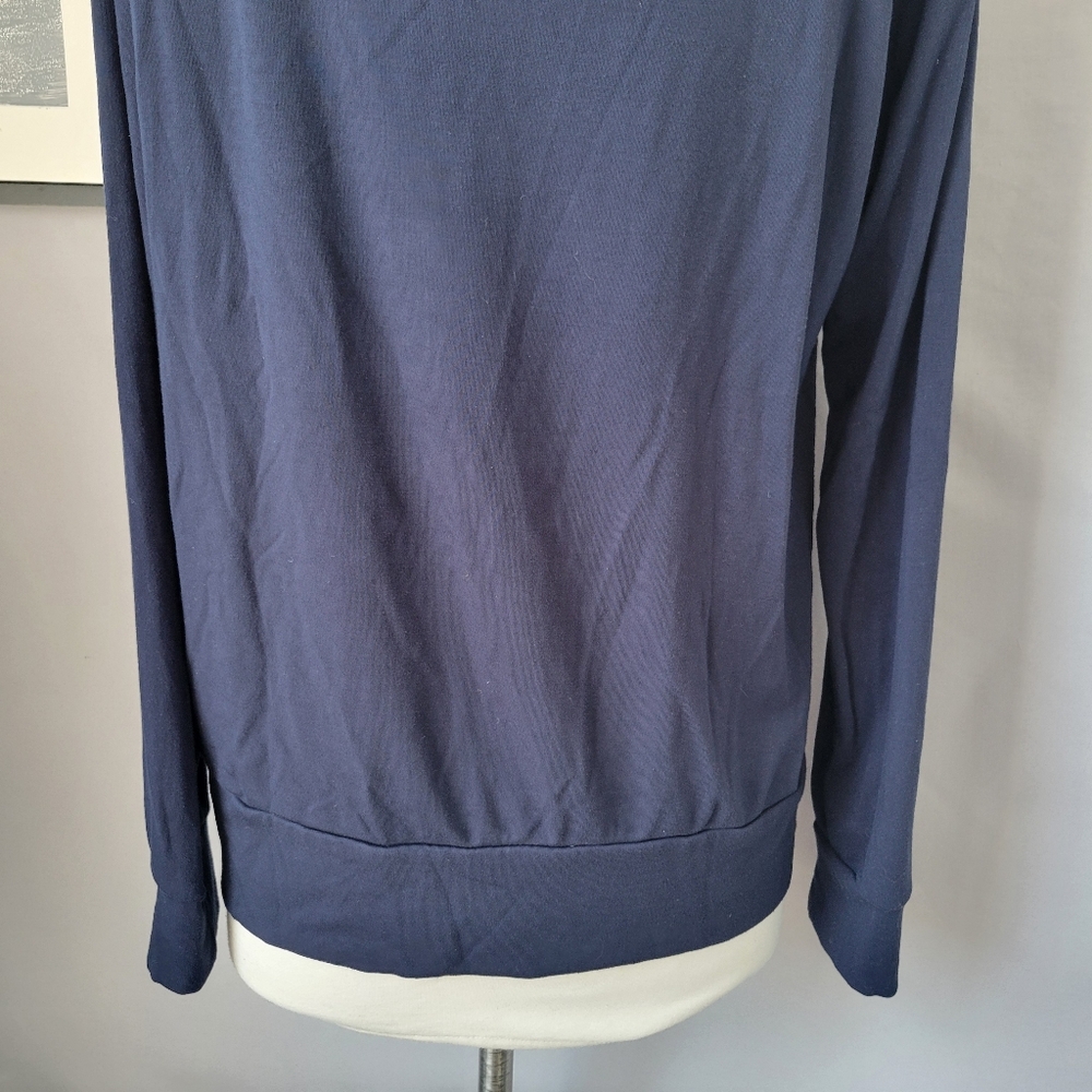 Cozy Earth Brushed Bamboo Soft Pullover Long Sleeve Crew Sweatshirt Navy S - Picture 10 of 14